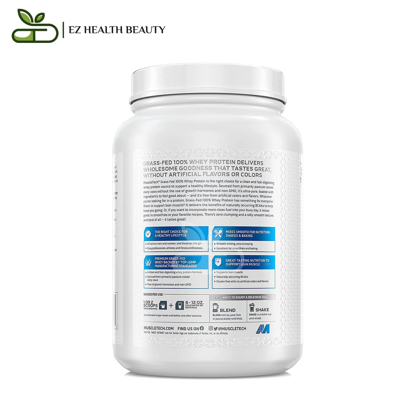 100% Grass Fed Whey Protein Deluxe Vanilla MuscleTech - (816 g)