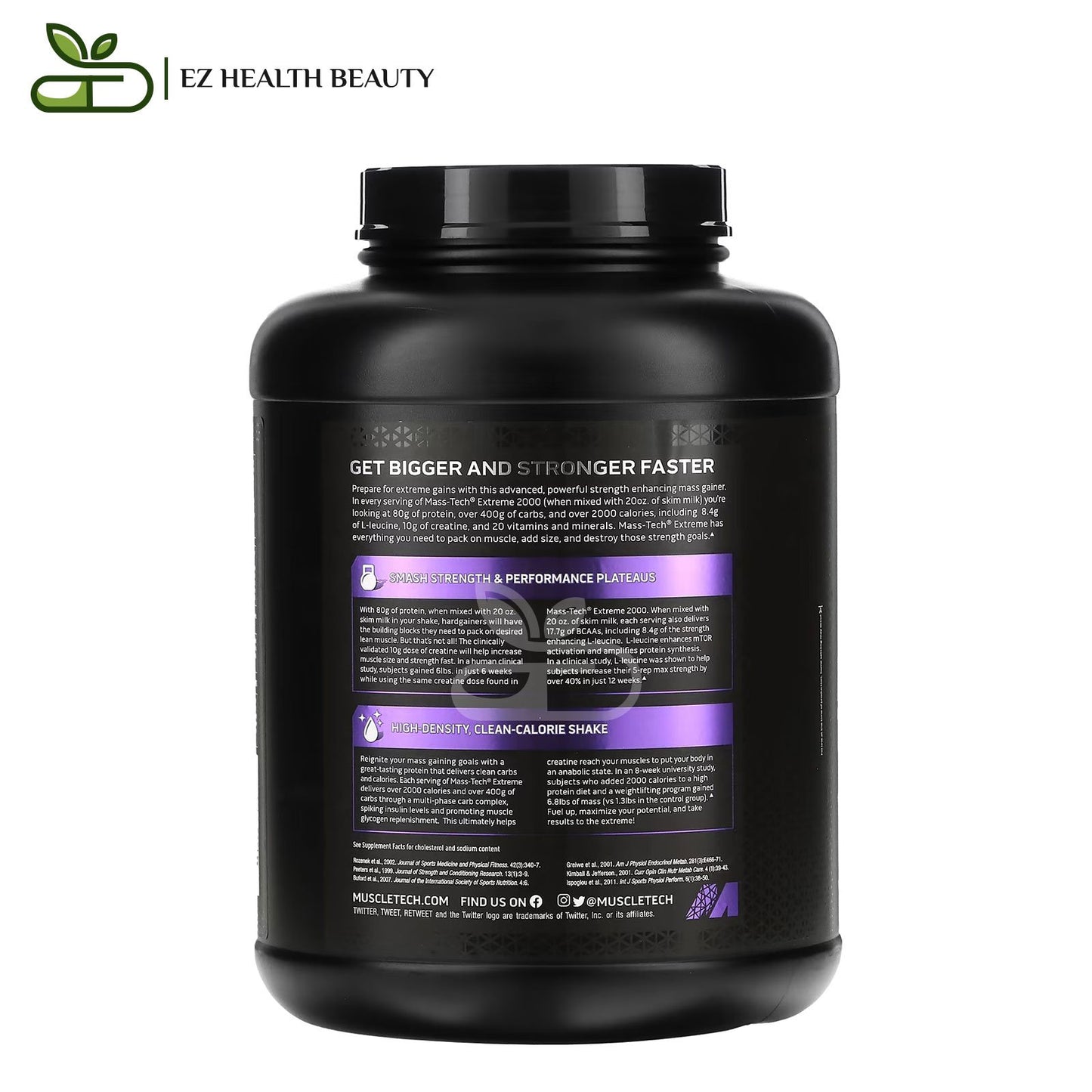 Mass Tech Extreme 2020 Vanilla Milkshake MuscleTech for energy and strength - (2.72 kg)