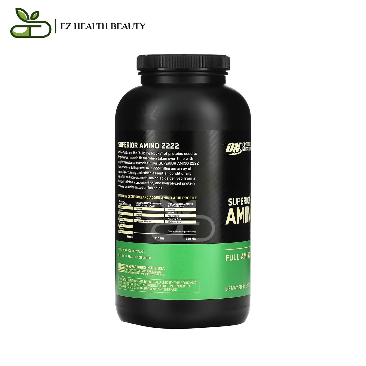 Superior Amino 2222 Optimum Nutrition - 320 Tablets to raising energy levels