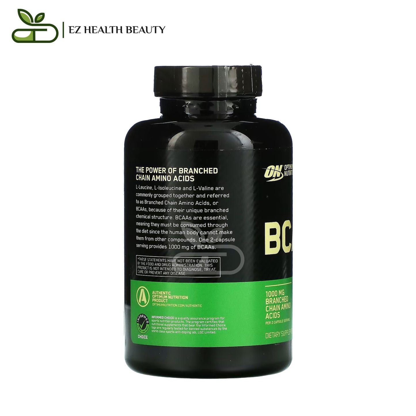 BCAA 1000 Supplement 500 mg Optimum Nutrition - 200 Capsules for Supplying the body with energy