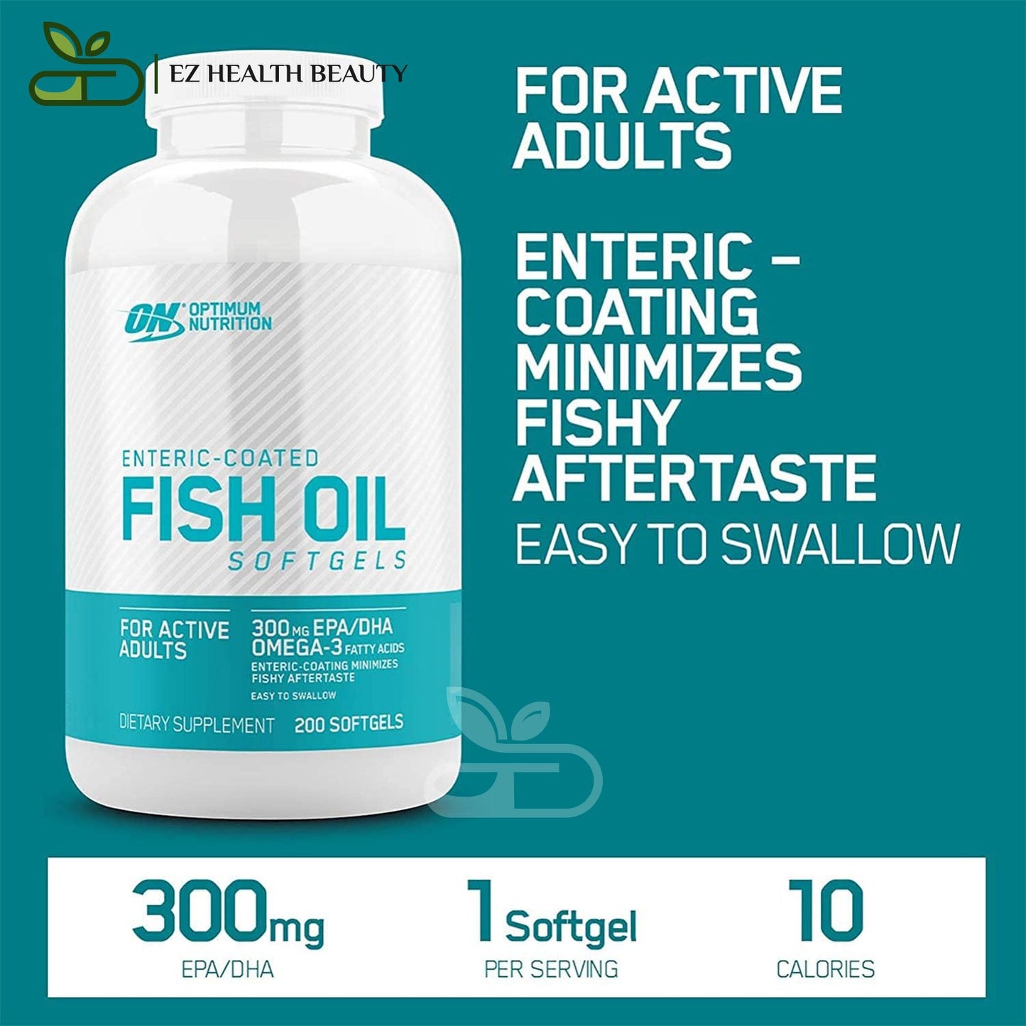 أوبتيموم نيوتريشن‏ كبسولات زيت السمك 100 حبة | Coated Fish Oil - 100 Softgels Optimum Nutrition