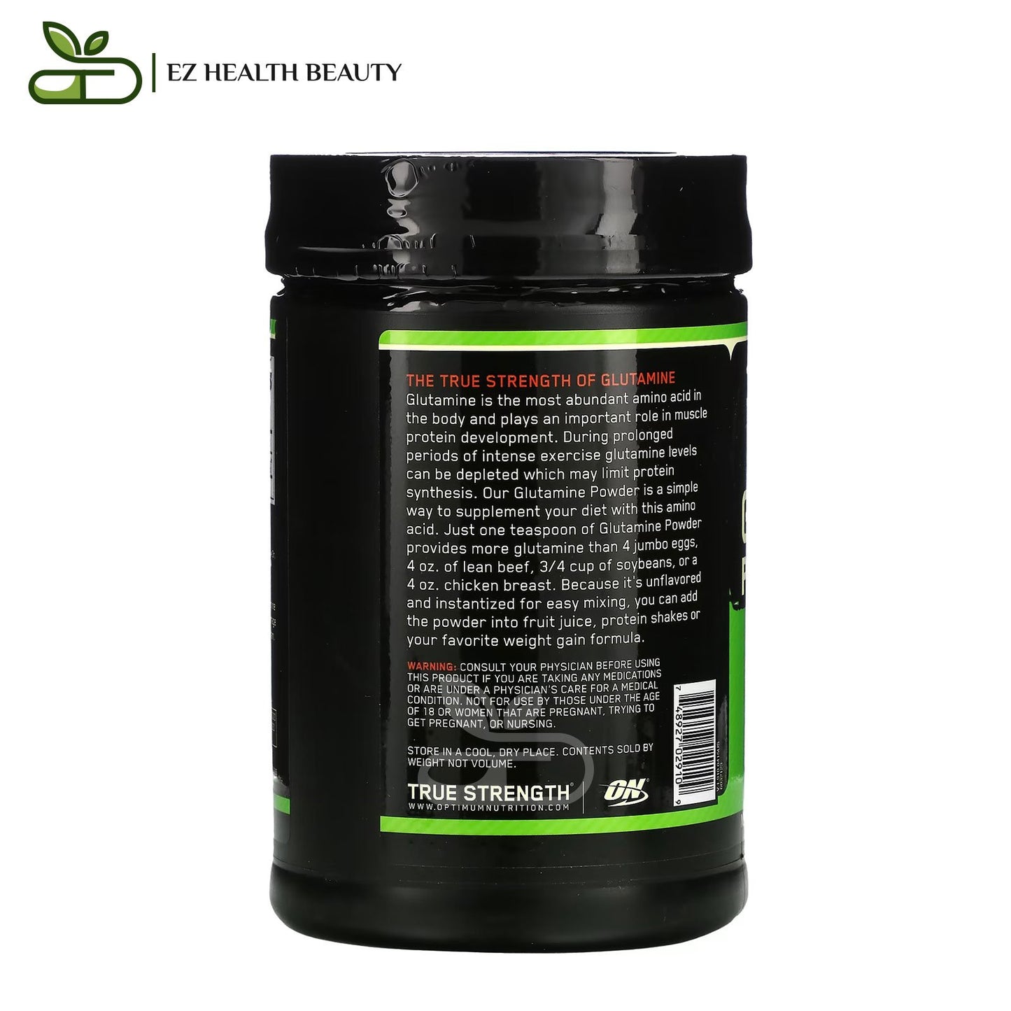 Glutamine Powder Supplement Unflavored Optimum Nutrition - (1 kg) for strengthen immune health