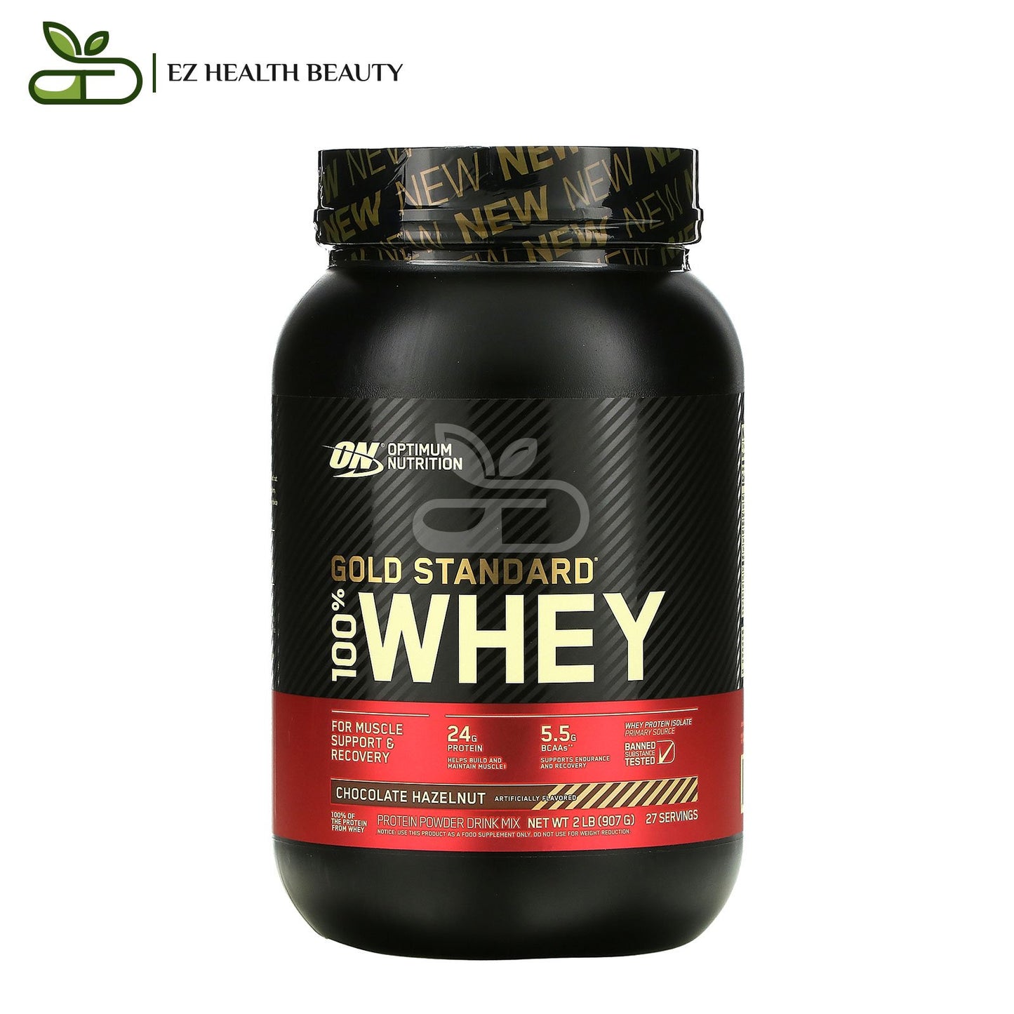 أوبتيموم نوتريشن جولد ستاندرد Whey الشوكولاتة والبندق 907 جرامًا