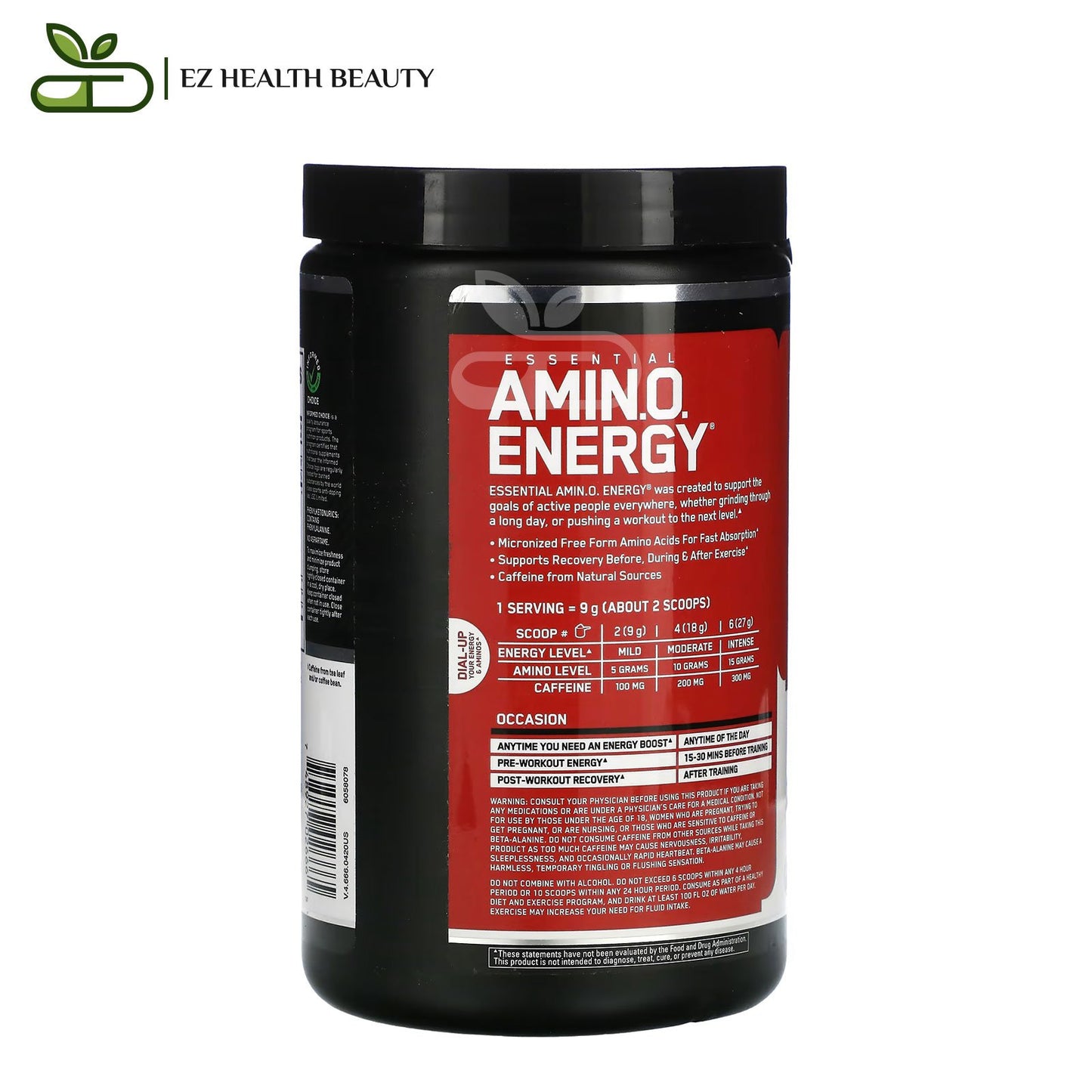  Essential Amino Energy supplement  Fruit Fusion  Optimum Nutrition - (270 g) to improve muscle performance