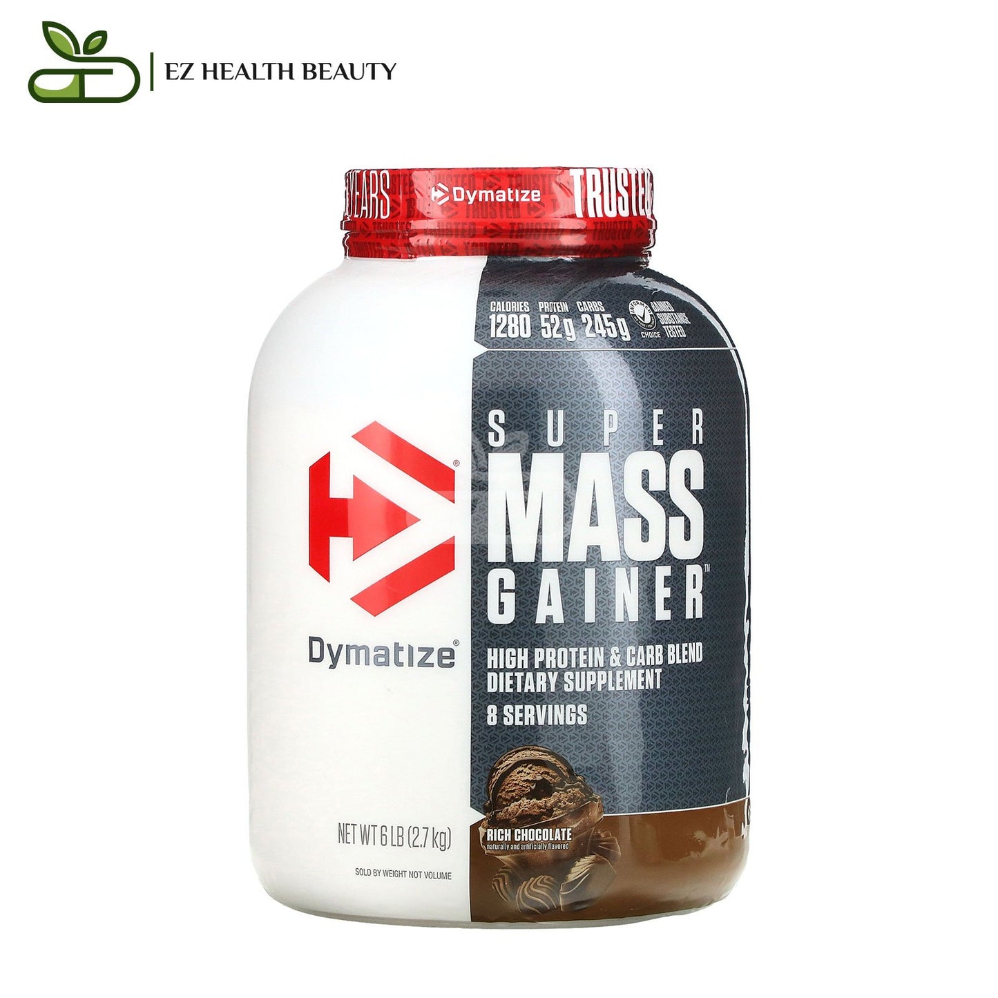 بروتين مكسب الكتلة Super Mass Gainer Dymatize بنكهة الشوكولاتة الغنية 2,7 كجم