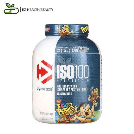 أيزو 100 متحلل مائيًا Iso 100 Dymatize بروتين شرش اللبن المعزول 100% بنكهة حبيبات الفواكه 2,3 كجم