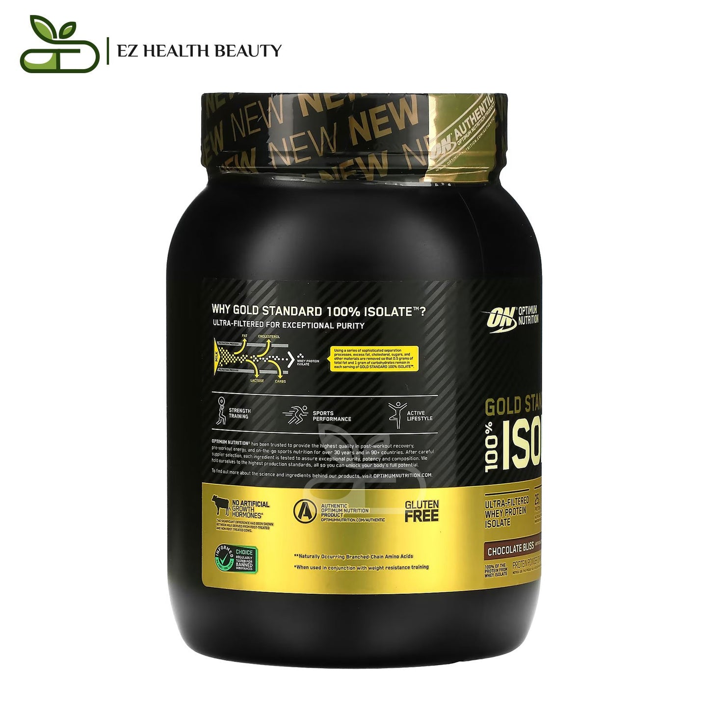 Whey Gold Standard isolate Chocolate Bliss Optimum Nutrition - (744 g) to build body muscles