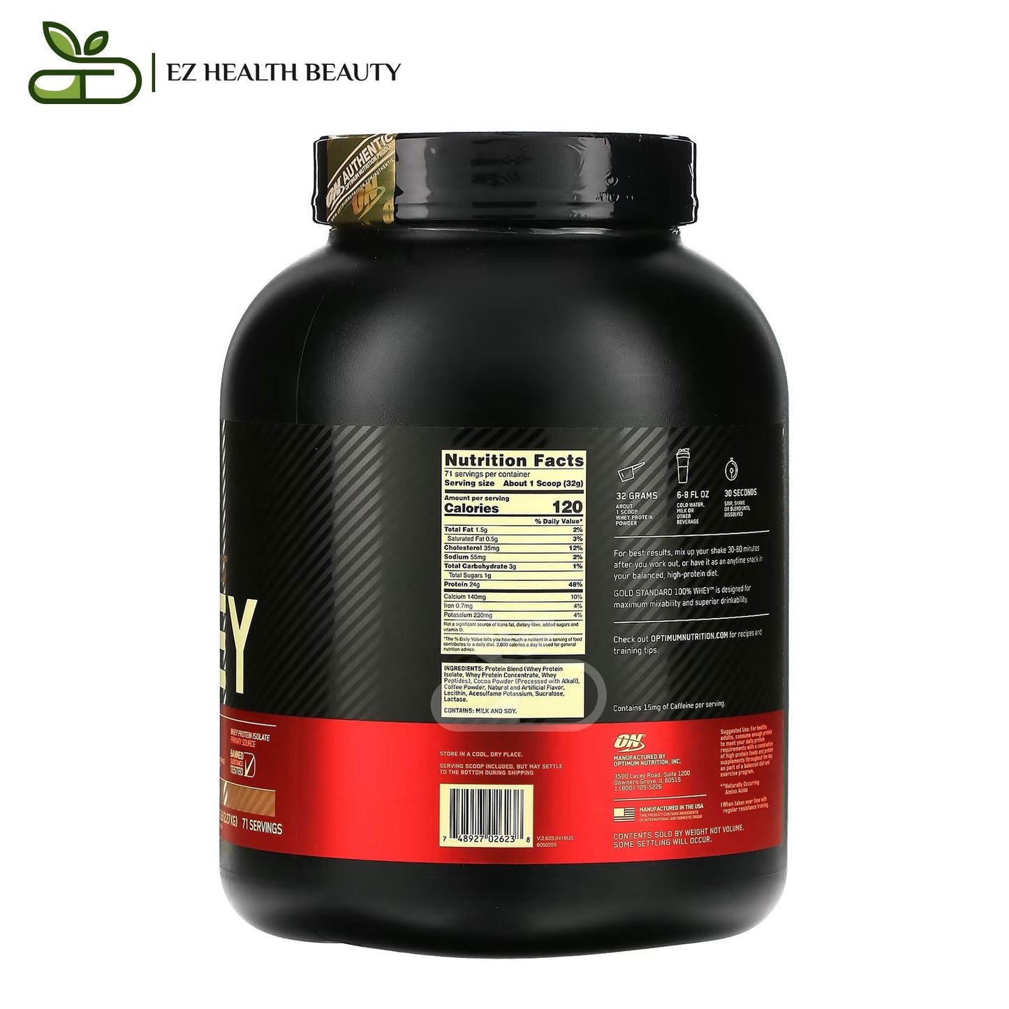 Gold Whey Mocha Cappuccino Optimum Nutrition - (2.27 kg) to build body muscles