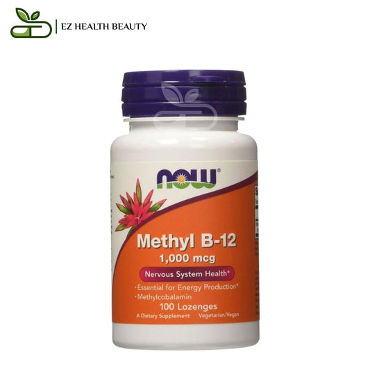 ميثيل فيتامين ب12 لدعم الجهاز العصبي 1000 مكجم 100 قرص استحلاب Methyl B-12 Lozenges Now Foods