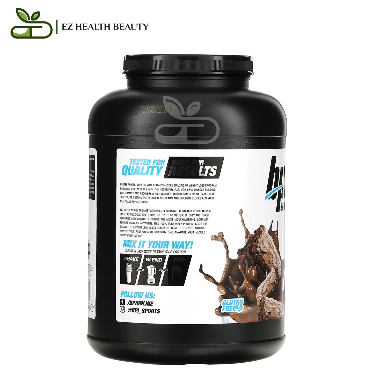 BPI Sports Iso HD Pure Isolate Protein Chocolate Brownie 2,208 GM