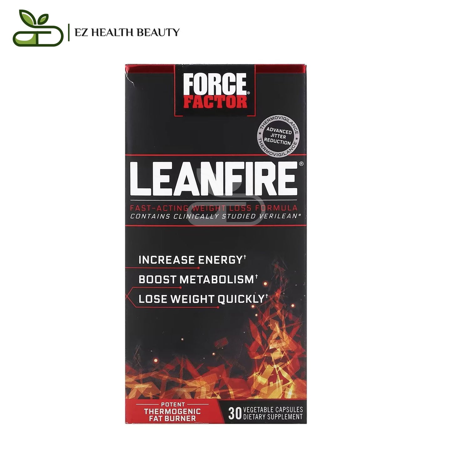 Force Factor Leanfire Fast Acting Weight Loss Formula 30 Vegetable Capsules