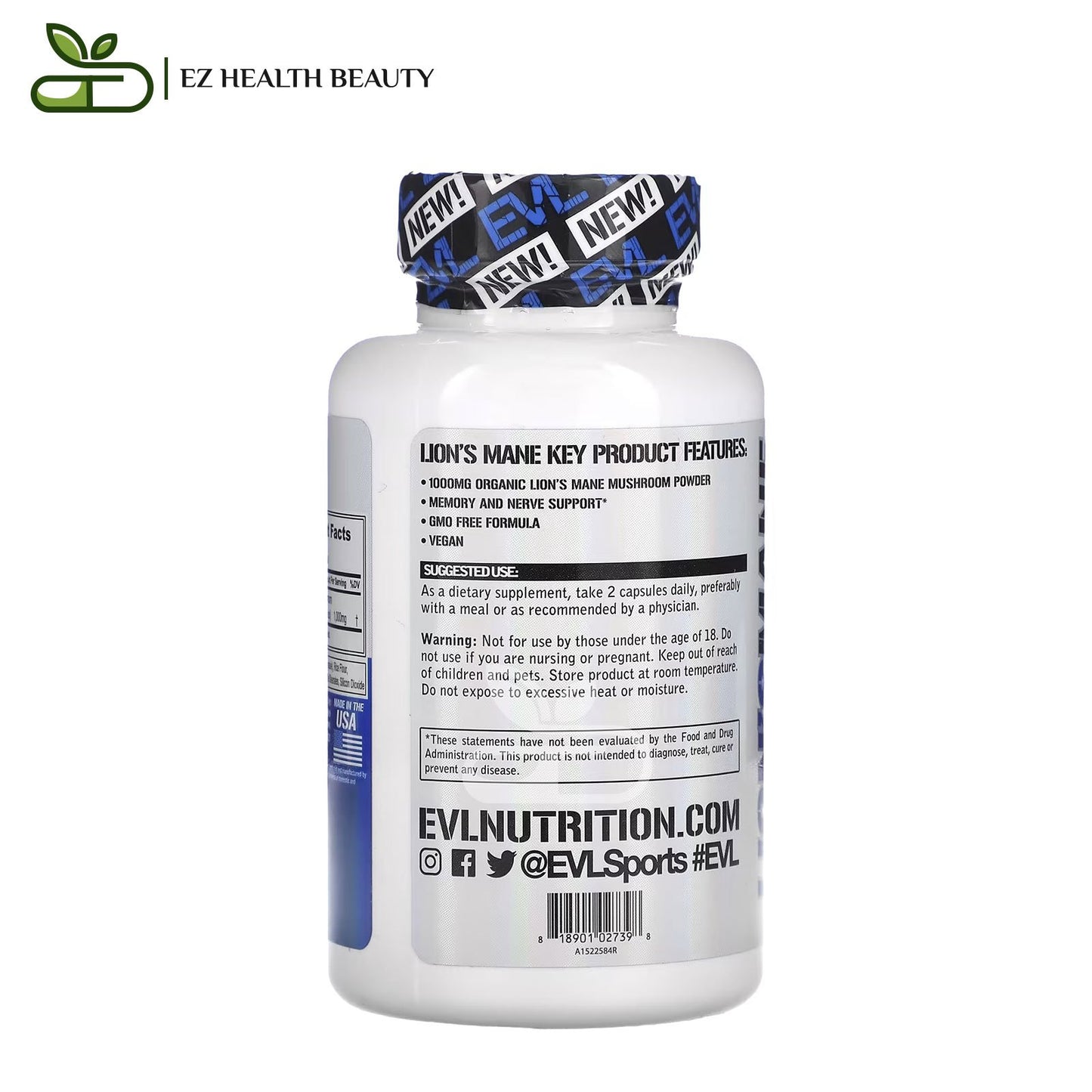 Evlution Nutrition Lion`s Mane 60 Veggie Capsules