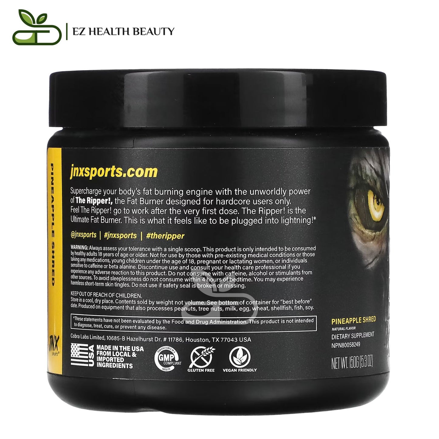 JNX Sports The Ripper Fat Burner Pineapple Shred 150 GM