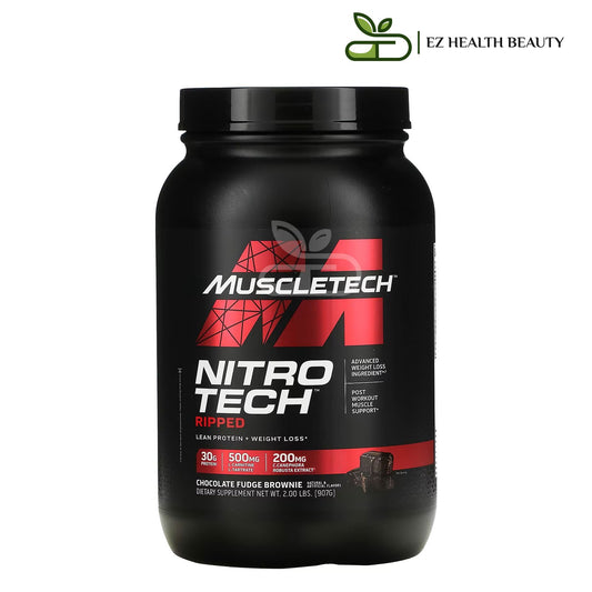 Nitro Tech Ripped Lean Protein MuscleTech Weight Loss Chocolate Fudge Brownie - (907 g)