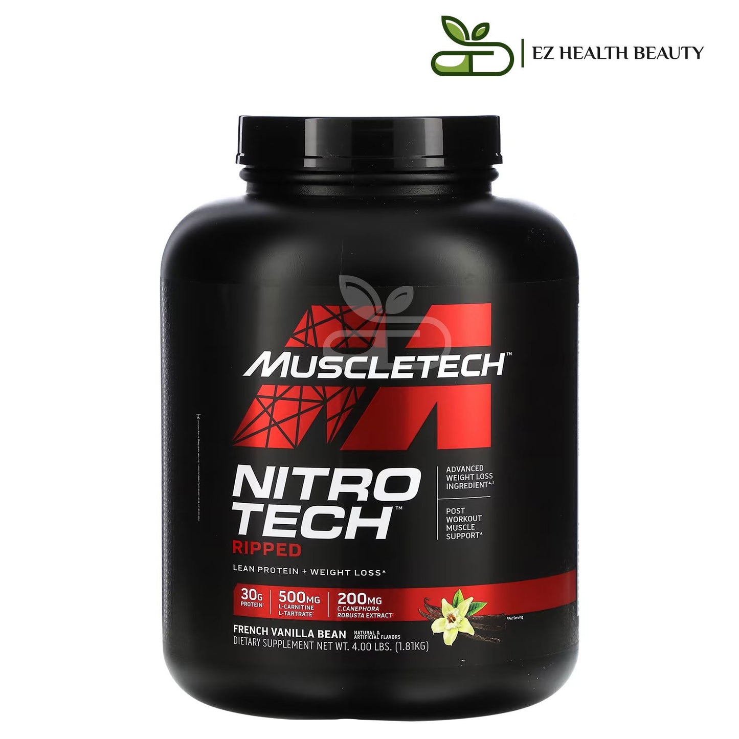 MuscleTech Nitro Tech Ripped Diet Pills, French Vanilla, 4 lbs (1.81 kg)