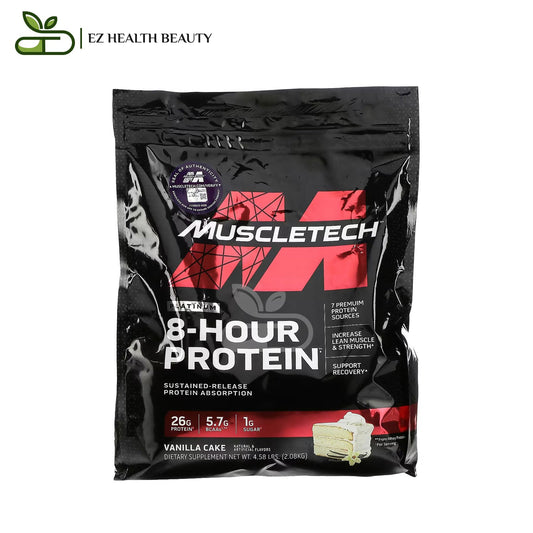 Platinum 8 Hour Protein Vanilla Cake MuscleTech for icreasing muscle mass - (2.08 kg)