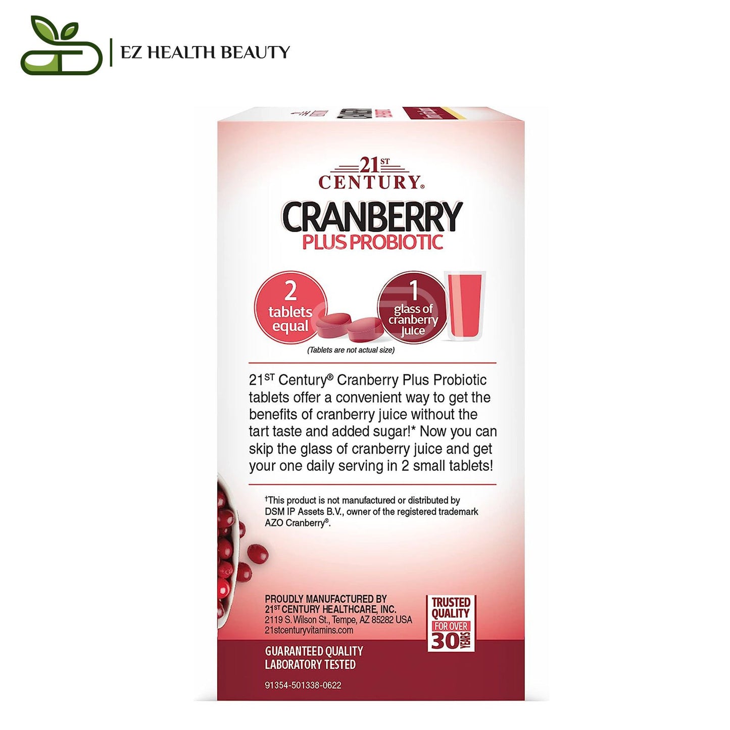 Cranberry Plus Probiotic Urinary Tract Support 21st Century 60 Tablets