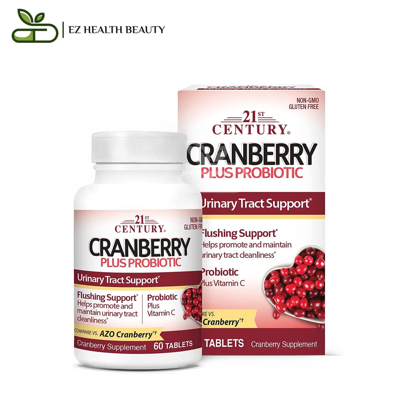 Cranberry Plus Probiotic Urinary Tract Support 21st Century 60 Tablets