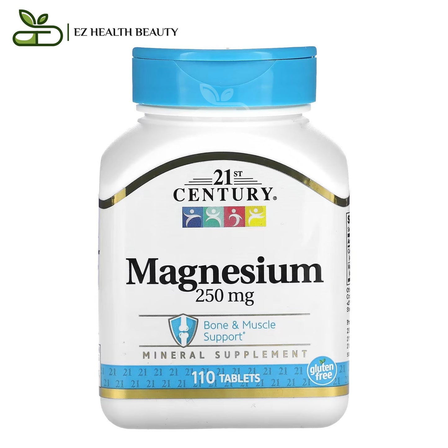 21st century magnesium 250 mg tablets for bone and muscle health - 110 tablets