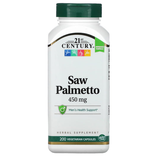 حبوب ساو بالميتو لدعم صحة البروستاتا Saw Palmetto 21st Century 450 ملجم 200 كبسولة