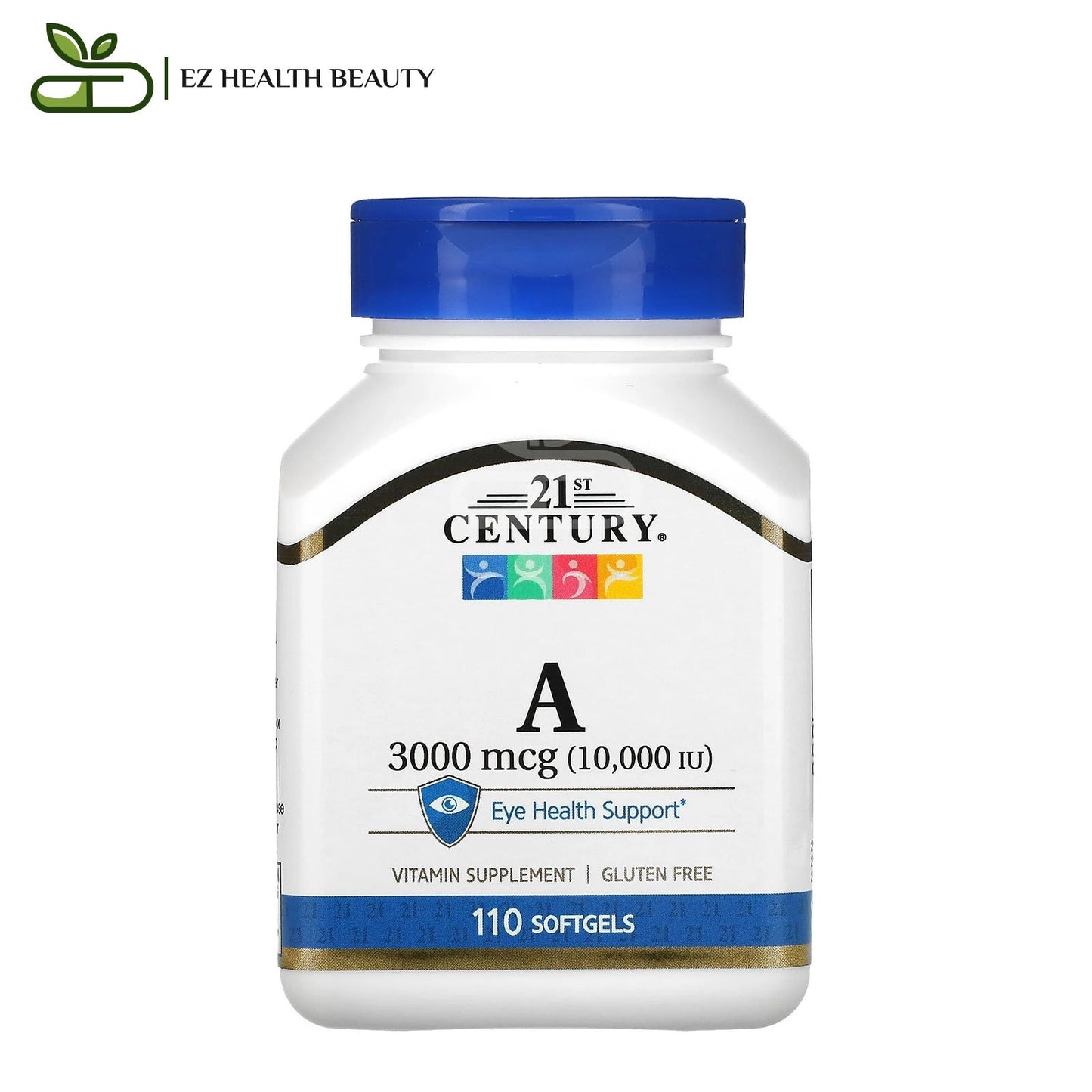 Vitamin A Tablets To Support Eye Health 21st Century 3,000 mcg (10,000 IU) 110 Softgels