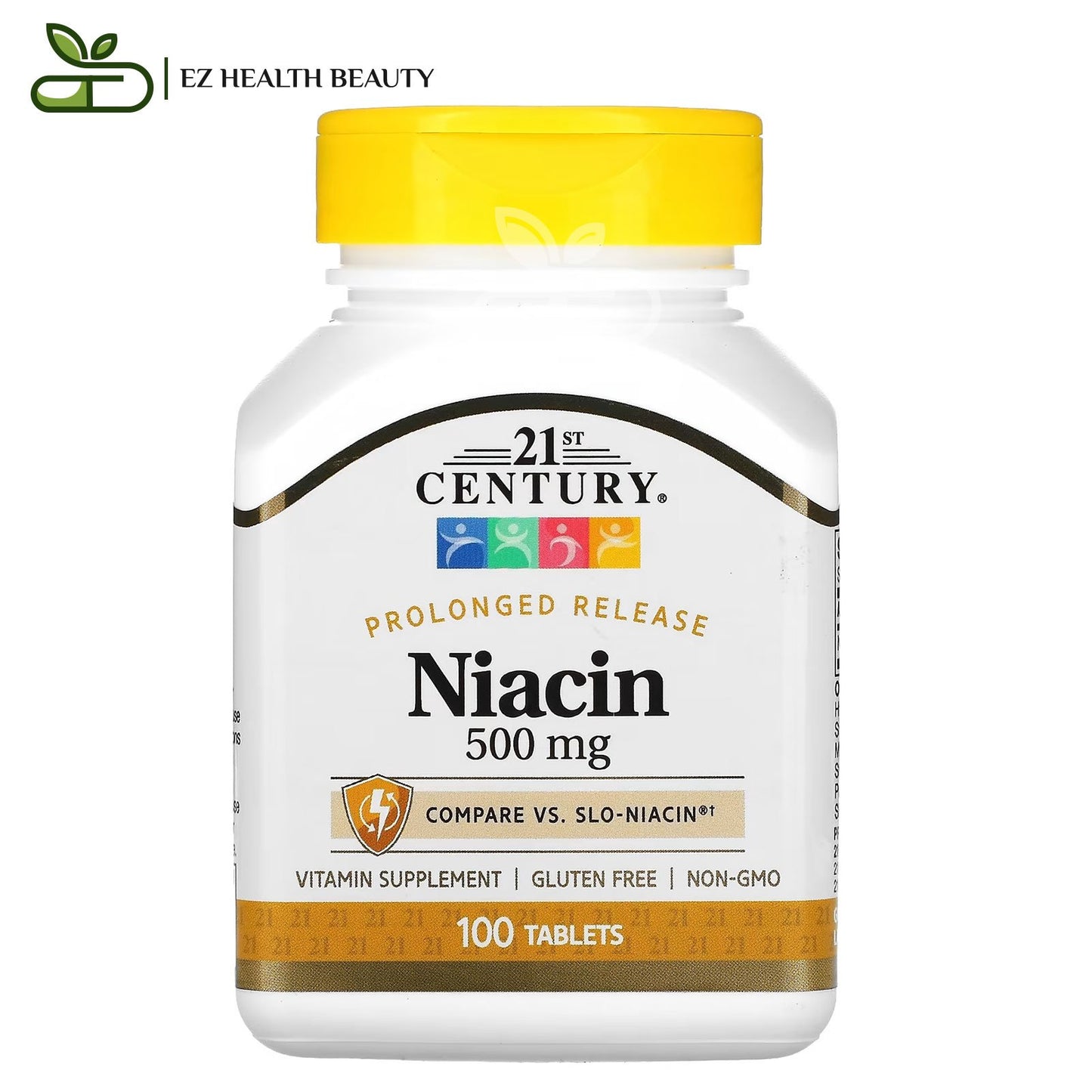 حبوب نياسين 500 لزيادة طاقة الجسم 21st century niacin prolonged release capsules عدد 100 كبسولة بتركيز 500 ملجم