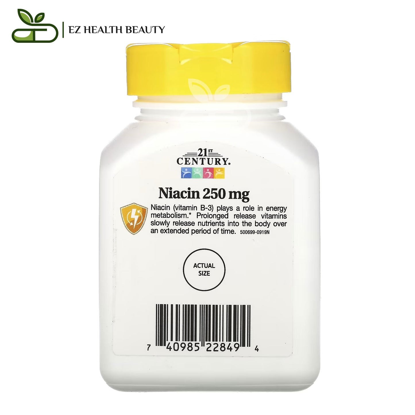 فيتامين ب٣ كبسولات لزيادة الطاقة والدورة الدموية 21st century niacin prolonged release capsules عدد 110 كبسولة بتركيز 250 ملجم