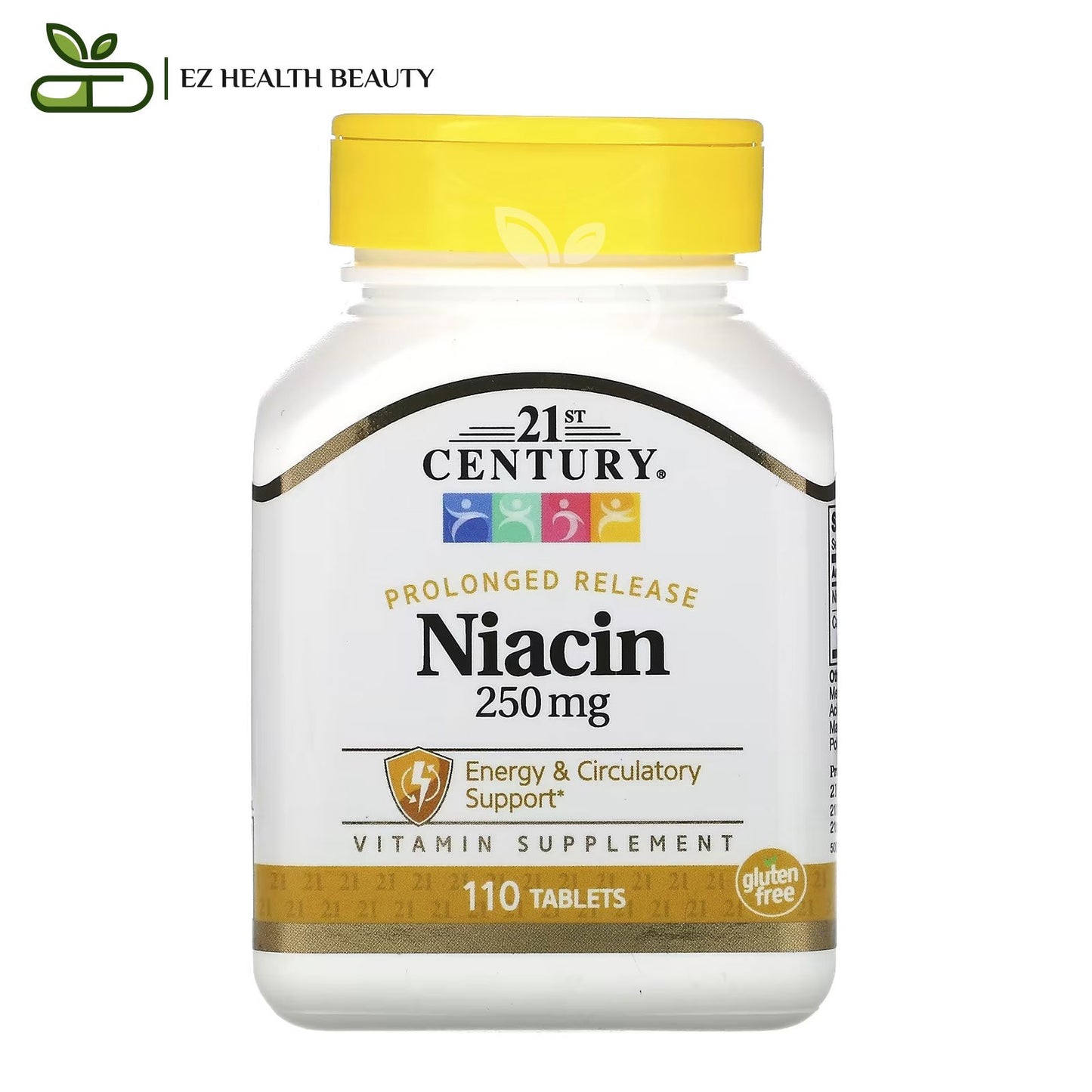 فيتامين ب٣ كبسولات لزيادة الطاقة والدورة الدموية 21st century niacin prolonged release capsules عدد 110 كبسولة بتركيز 250 ملجم