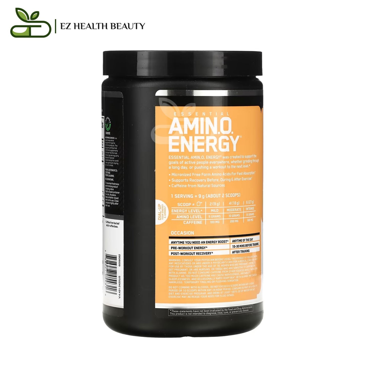 Essential Amino Energy Peach Lemonade Supplement Optimum Nutrition - (270 g) for giving more energy during exercise.