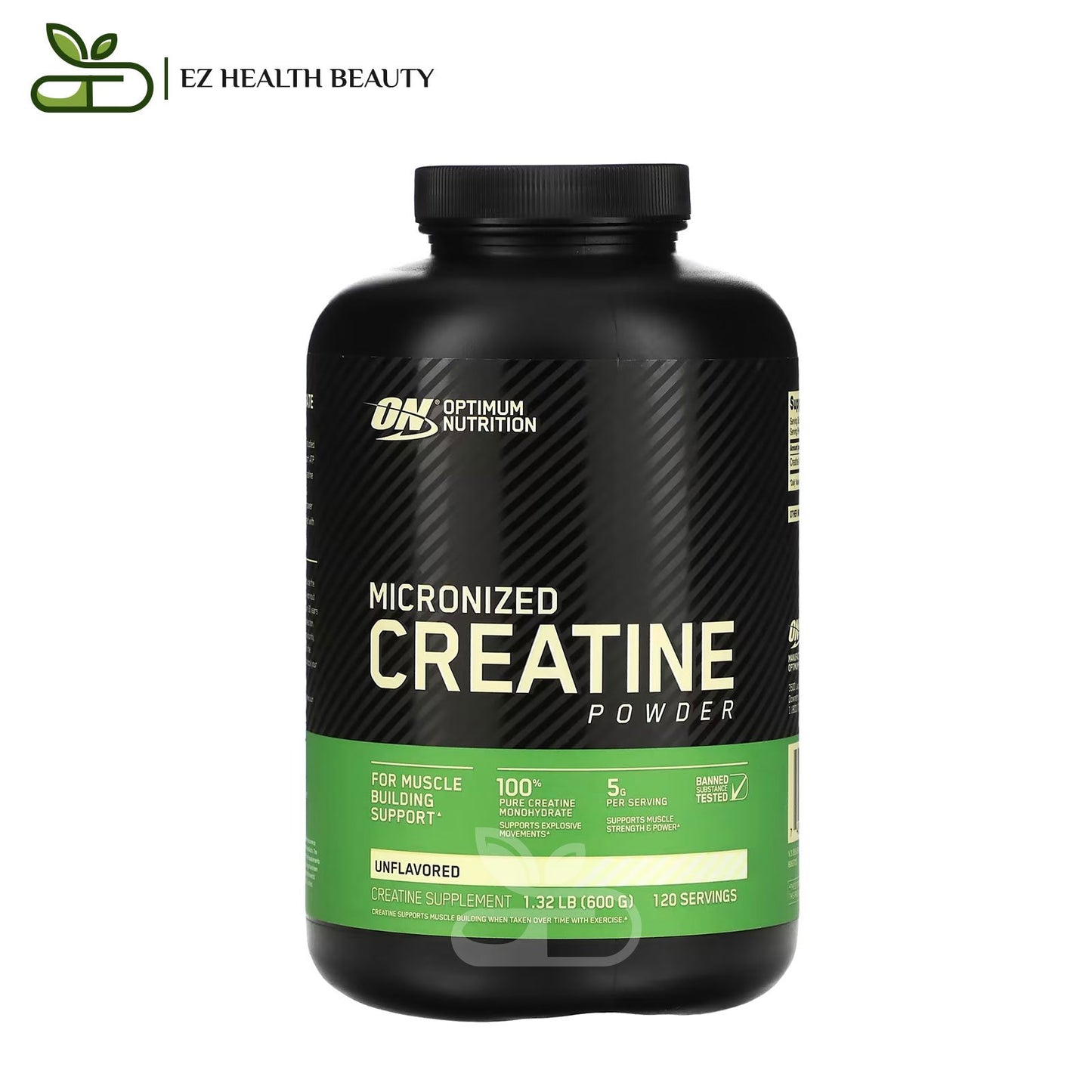 Micronized Creatine Powder supplement Unflavored Optimum Nutrition (600 g) to improve physical performance