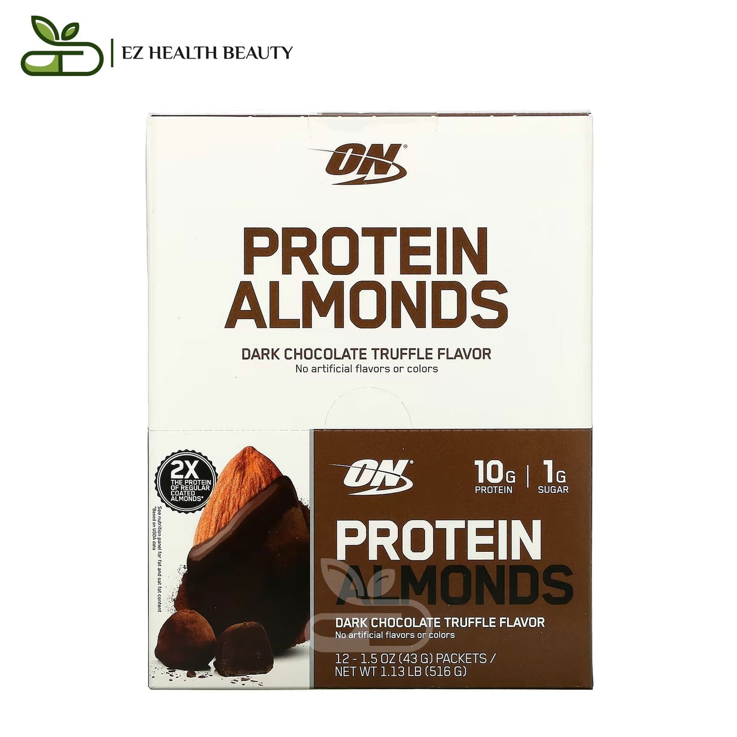 Protein Almonds Dark Chocolate Truffle Optimum Nutrition - 12 Packets - (43 g) Each