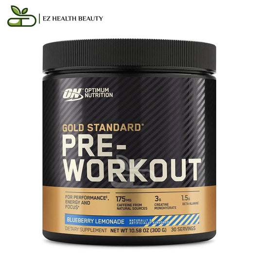 مكمل بري ورك أوت جولد ستاندرد أوبتيموم نيوتريشن لزيادة الطاقة Gold Standard Pre Workout بنكهة التوت البري والليمون 300 جم