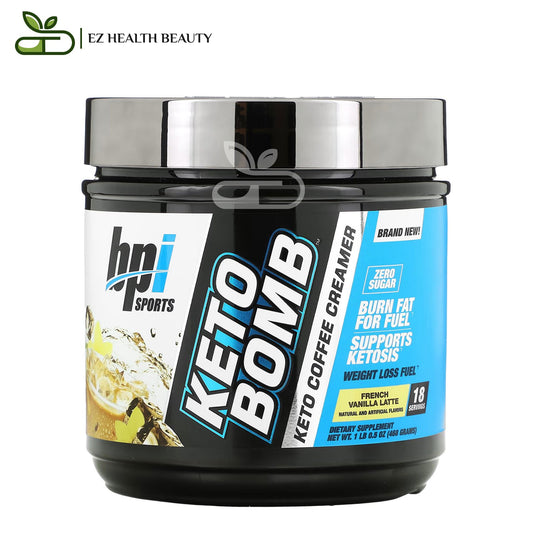 BPI Sports Keto Bomb Keto Coffee Creamer French Vanilla Latte 468 GM