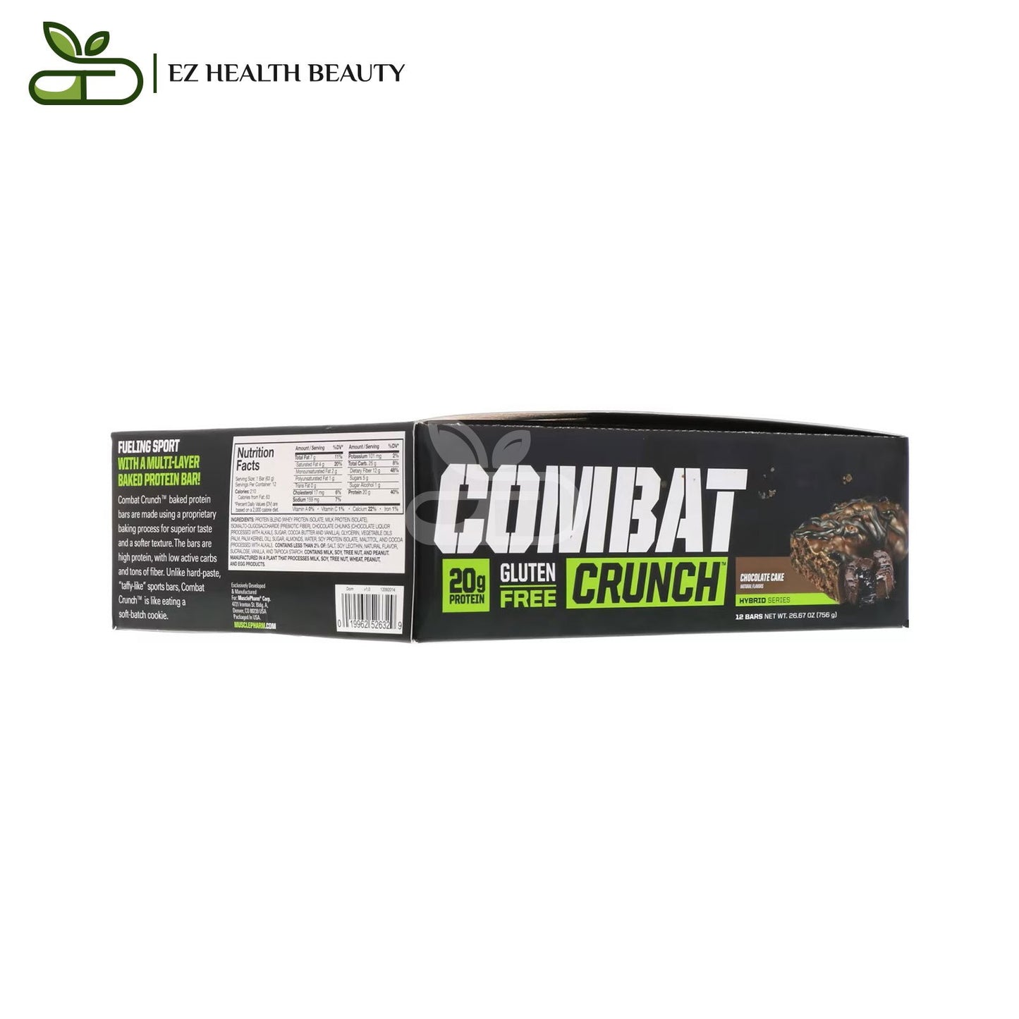 Combat Crunch Chocolate Cake 12 Bars MusclePharm - 2.22 oz (63 g) Each