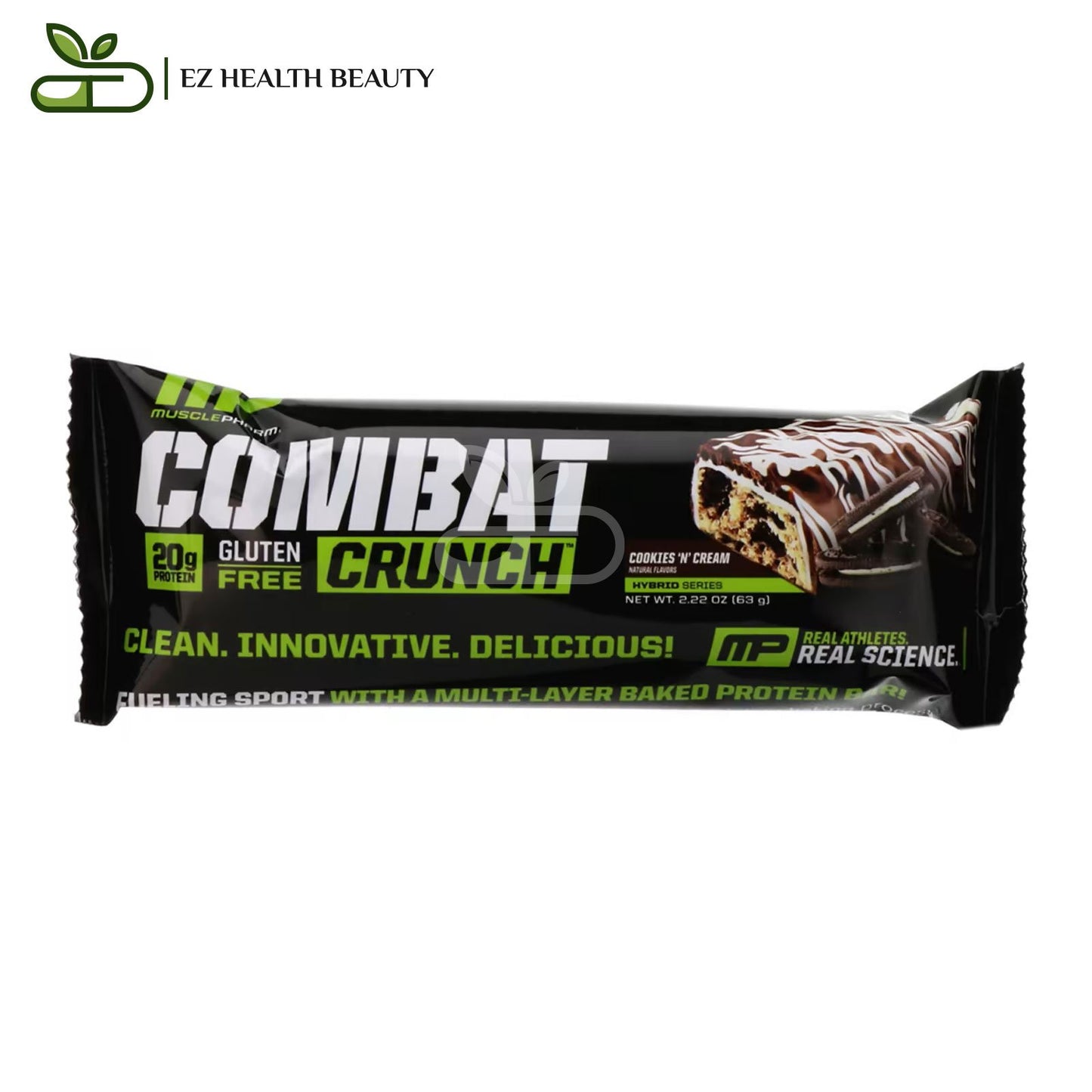 Combat Crunch Cookies 'N' Cream - 12 Bars - 2.22 oz oz (63 g) Each - MusclePharm