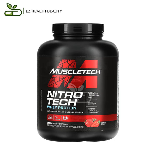 Nitro Tech - Whey Protein  Strawberry MuscleTech for building lean muscles - (1.81 kg)