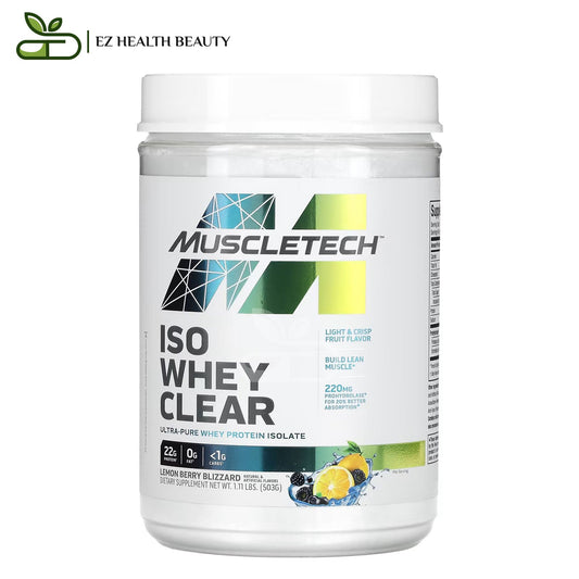 ISO Whey Clear Ultra Pure Protein Isolate Lemon Berry Blizzard MuscleTech for muscle building - (503 g)