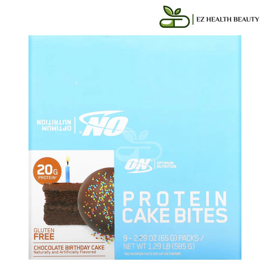 Optimum Nutrition Protein Cake Bites Chocolate Birthday Cake 9 Bars 65 Gram Each