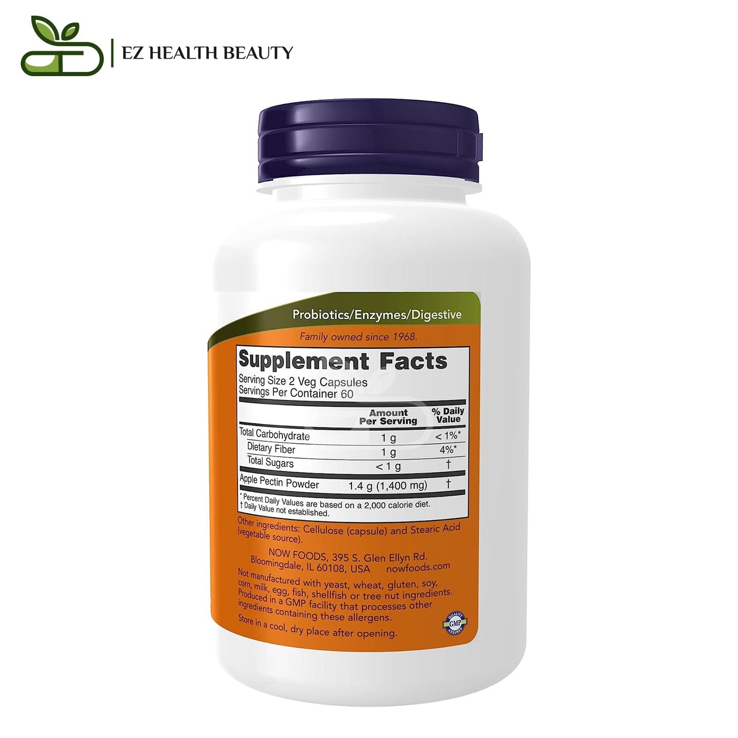 apple pectin for bowel health Now Foods 700 MG 120 Caps