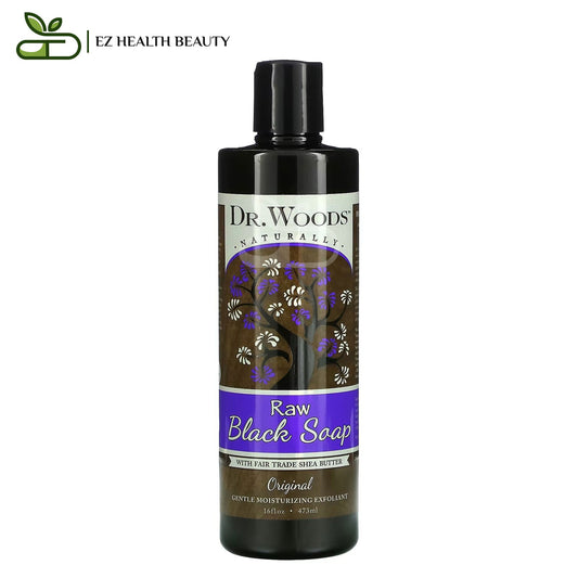 DR Woods Raw Black Soap With Fair Trade Shea Butter