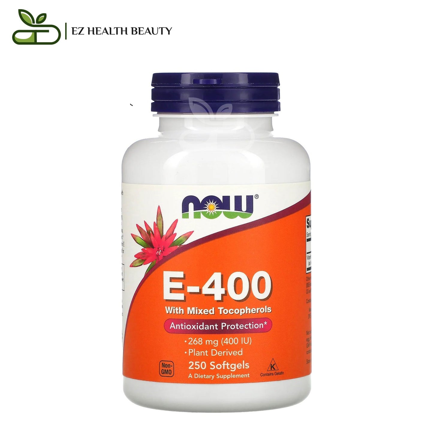 Vit E 400 with Mixed Tocopherols For Immunity Now Foods 268 mg 250 Softgels