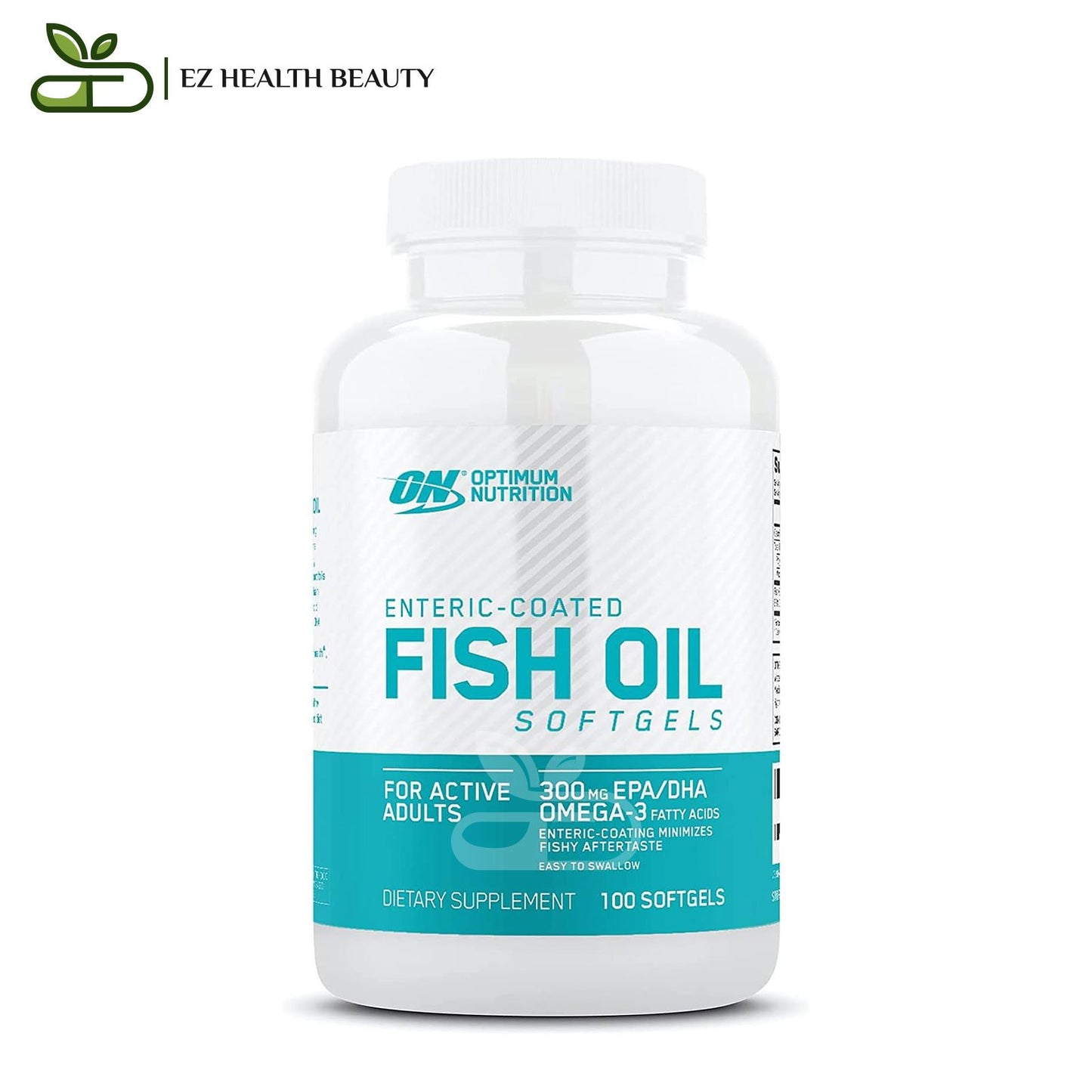 Enteric Coated Fish Oil Optimum Nutrition - 100 Softgels for Skin and hair health care