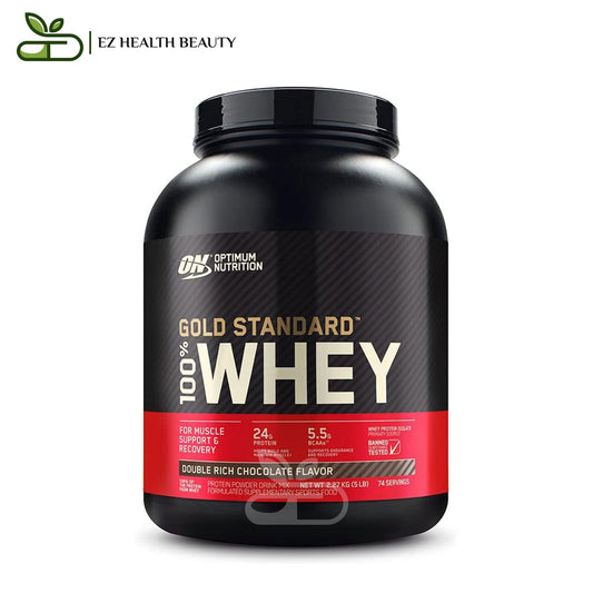 أوبتيموم نيوتريشن مكمل واي بروتين جولد ستاندرد | Whey gold standard بنكهة الشيكولاتة المضاعفة 2.27 كجم