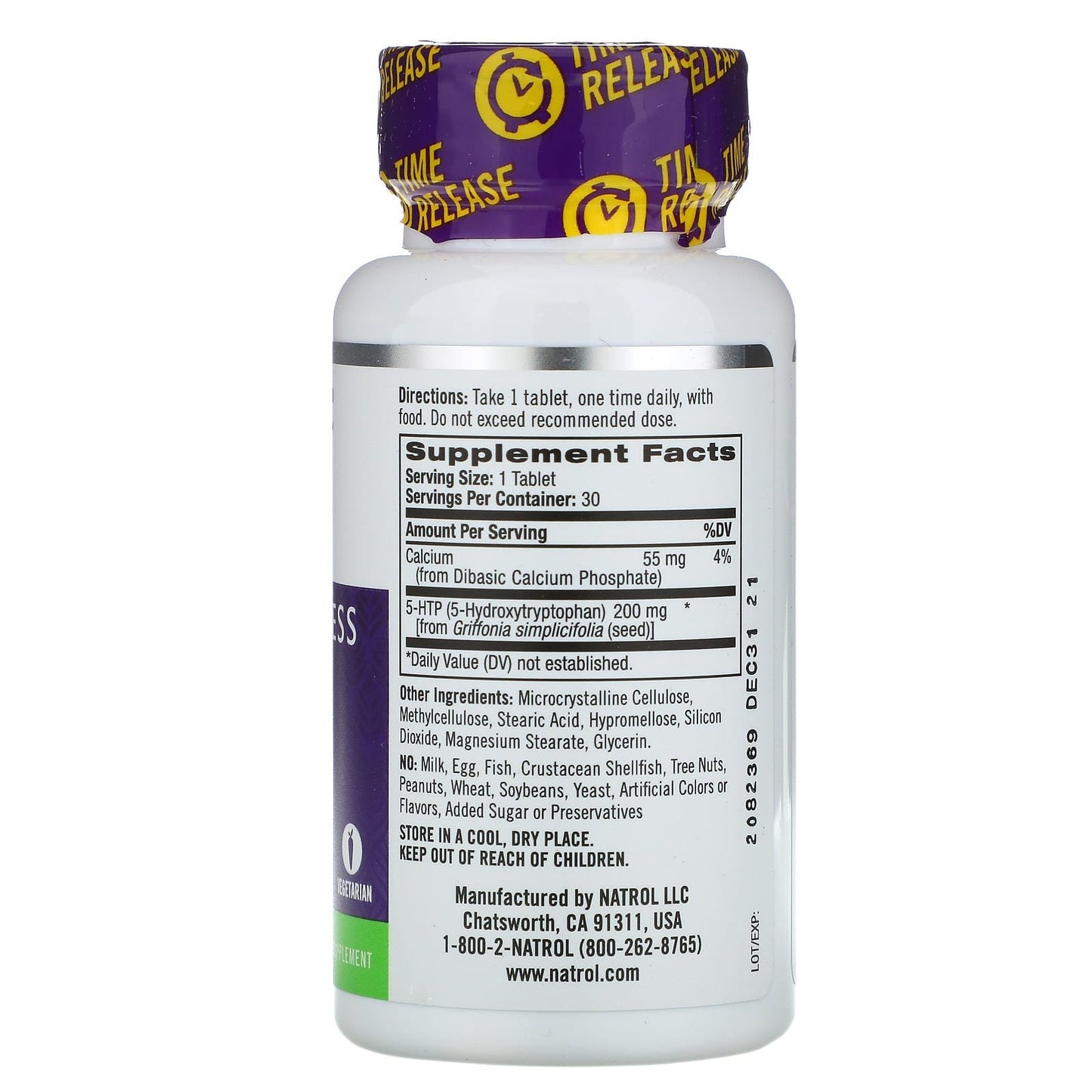 مكمل htp 5 لتعزيز الهدوء والاسترخاء 200 مجم 30 قرص - Natrol 5-HTP Mood & Stress