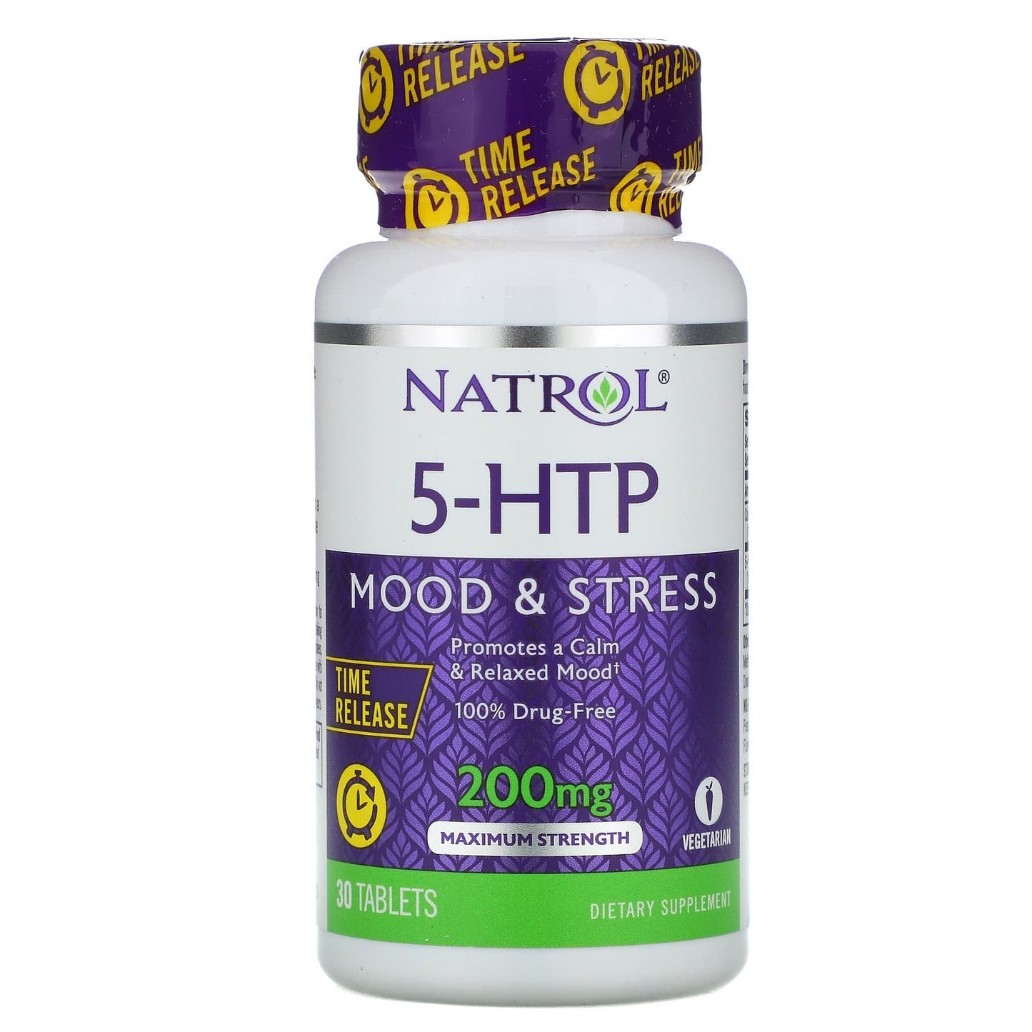 مكمل htp 5 لتعزيز الهدوء والاسترخاء 200 مجم 30 قرص - Natrol 5-HTP Mood & Stress