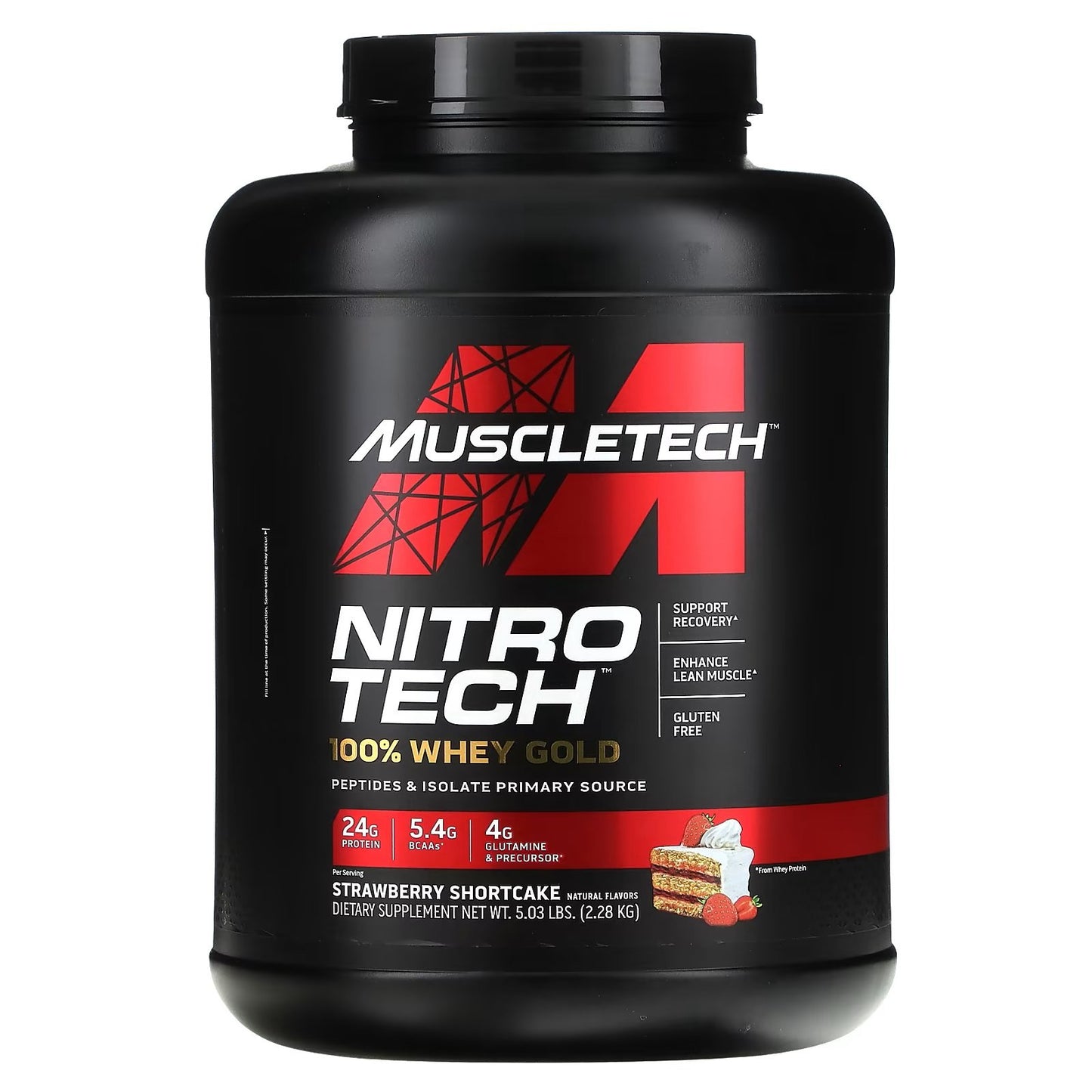 Nitro Tech Whey Gold Protein Supplement MuscleTech Strawberry Shortcake - (2.28 kg)