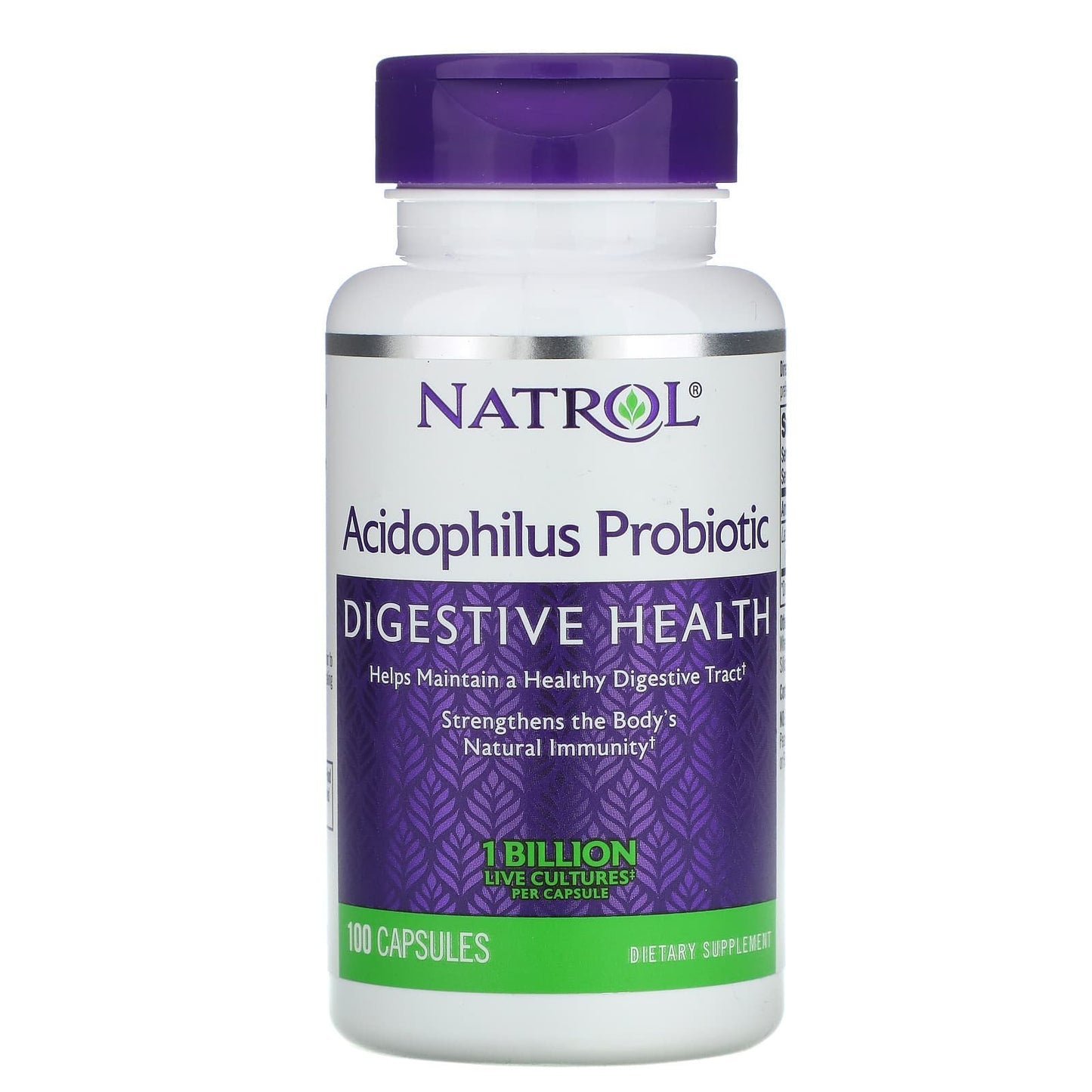 Natrol acidophilus probiotic capsules for digestive health - 100 Capsules