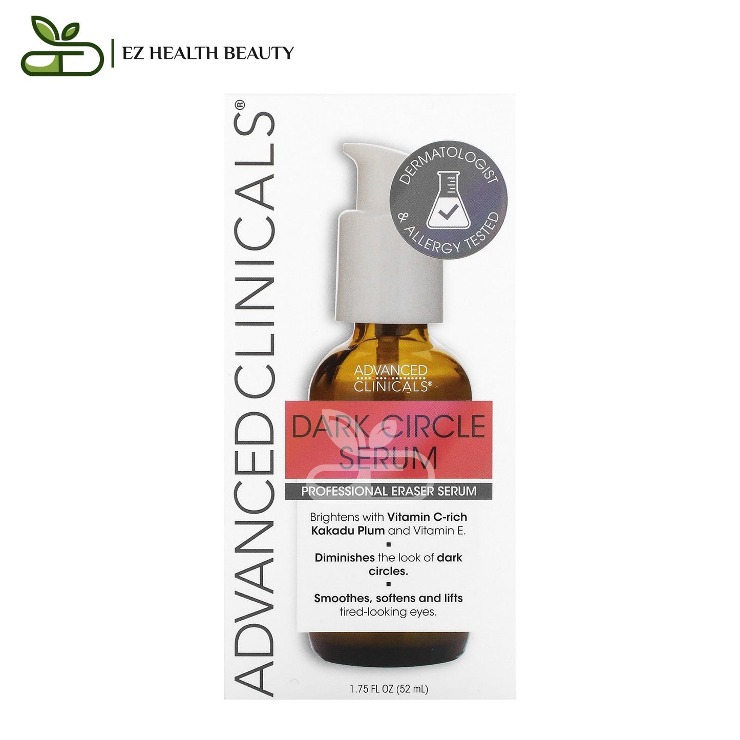 Dark Circle Serum To Lighten Dark Spots Under The Eyes Fragrance Free Advanced Clinicals 1.75 fl oz (52 ml)