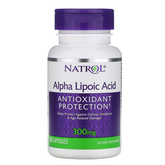 كبسولات الفا ليبويك اسيد 300 مجم لإمداد الجسم بمضادات الأكسدة 50 كبسولة - Natrol Alpha lipoic acid antioxidants protection