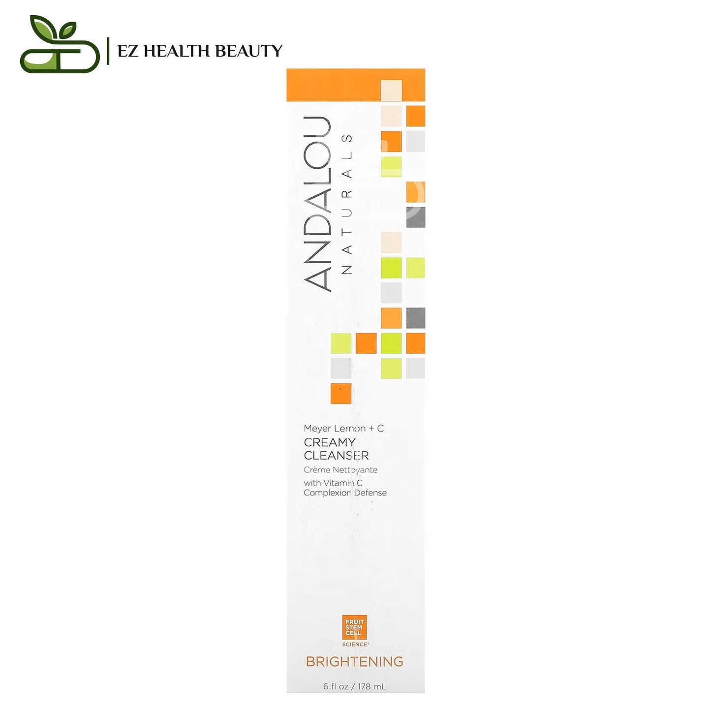 Andalou Naturals Creamy Cleanser, Meyer Lemon + C, Brightening, 6 fl oz (178 ml)